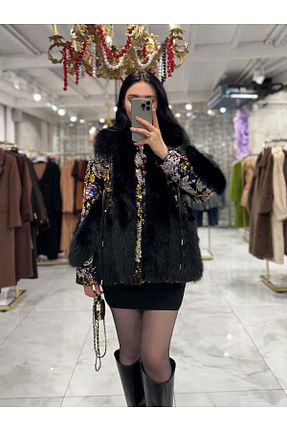 کاپشن مشکی زنانه رگولار missswans - کد 904101593