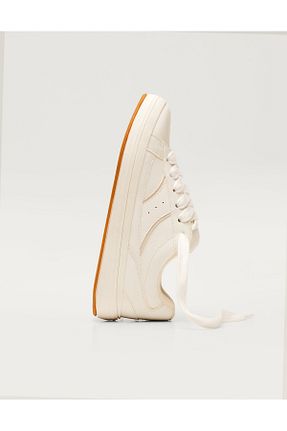کفش اسنیکر سفید زنانه بند دار Bershka - کد 891800655