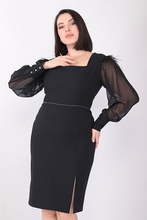 لباس سایز بزرگ مشکی زنانه Tay Tüyü etselements - کد 410364381