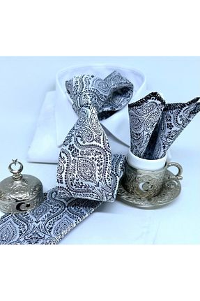 کراوات سفید مردانه بافتنی B