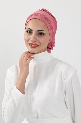 شال صورتی زنانه پلی استر Aisha