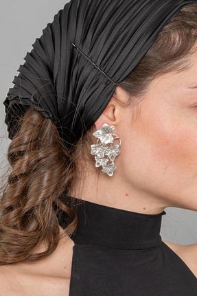 گوشواره جواهر طوسی روکش طلا ZeyDor Accessories - کد 283108083