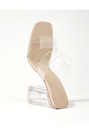 صندل سفید زنانه پاشنه ضخیم Bershka - کد 673799752