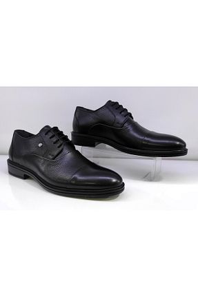 کفش کلاسیک مشکی مردانه چرم خالص HİSAŞ - کد 902928841