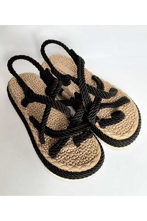 صندل مشکی زنانه پاشنه تخت Binetti - کد 902932300