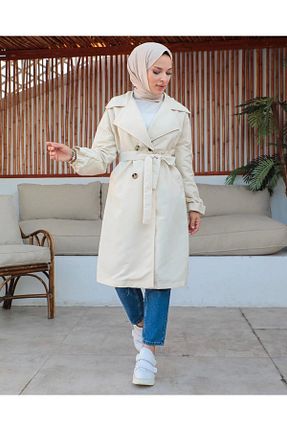 ترنچکت بژ زنانه پلی استر Moda Echer - کد 754994978