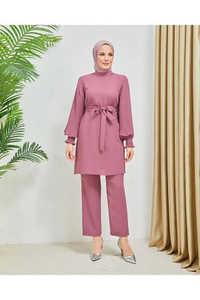 ست بالاتنه و پائین تنه حجاب صورتی زنانه رگولار Moda Echer - کد 744556425