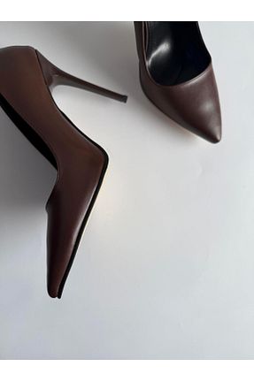 کفش پاشنه بلند کلاسیک قهوه ای زنانه پاشنه نازک Eataly Shoes - کد 902939167