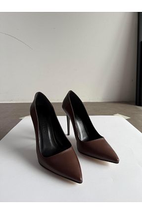 کفش پاشنه بلند کلاسیک قهوه ای زنانه پاشنه نازک Eataly Shoes - کد 902939167