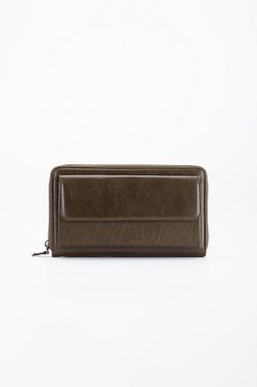 کیف پورتفوی و کلاچ خاکی مردانه چرم خالص Niki Leather - کد 902954946