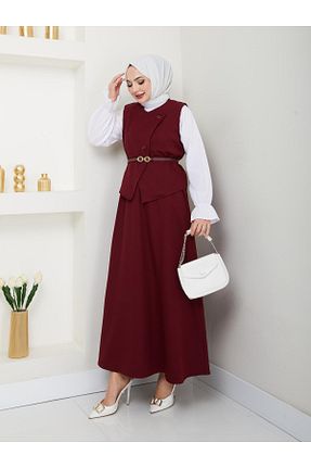 ست بالاتنه و پائین تنه حجاب زرشکی زنانه مام فیت Moda Krash - کد 902956445
