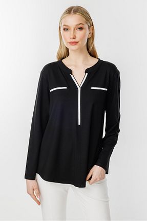 بلوز مشکی زنانه ساده Butik Triko - کد 902959340