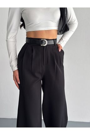 شلوار پارچه ای مشکی زنانه بلند Gugus - کد 902958891