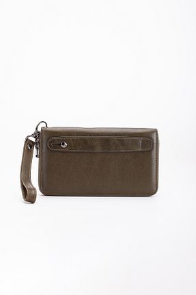 کیف پورتفوی و کلاچ خاکی مردانه چرم خالص Niki Leather - کد 902954946