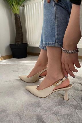 کفش پاشنه بلند کلاسیک بژ زنانه چرم مصنوعی Preshley - کد 902948350