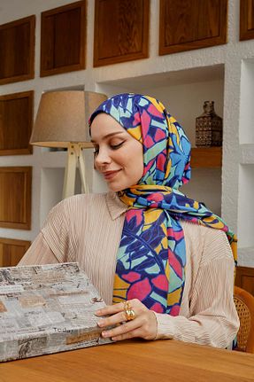 شال آبی زنانه پنبه پلی استر AFVENTE - کد 816387179