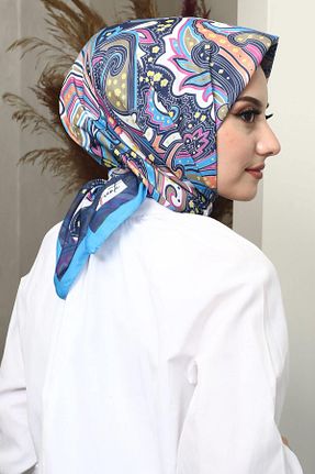 روسری فیروزه ای پنبه ای AFVENTE - کد 830135371