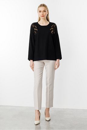 بلوز مشکی زنانه ساده Butik Triko - کد 902959843