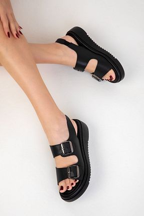صندل مشکی زنانه پاشنه تخت SOHO - کد 900634623