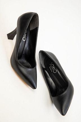 کفش پاشنه بلند کلاسیک مشکی زنانه چرم مصنوعی SOHO - کد 900634700