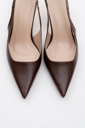 کفش استایلیتو قهوه ای پاشنه نازک luvishoes - کد 813337884