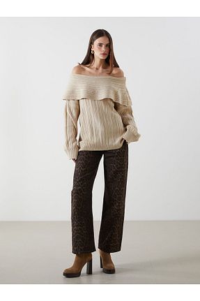 پلیور بژ زنانه ساده LC Waikiki - کد 904777188