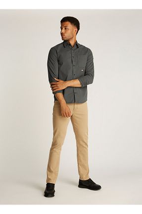 پیراهن طوسی مردانه یقه دکمه دار Tommy Jeans - کد 901283603