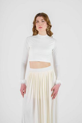 بلوز سفید زنانه ساده Lubue - کد 901286854