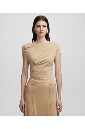 تیشرت بژ زنانه اسلیم فیت İpekyol - کد 902343866