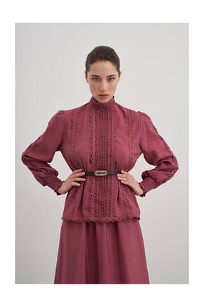 ست بالاتنه و پائین تنه حجاب زرشکی زنانه رگولار FUSHYA - کد 901304077