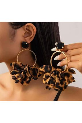 گوشواره جواهر قهوه ای فلزی Pelin Aksesuar - کد 899773090