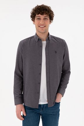 پیراهن طوسی مردانه یقه پیراهنی U.S. Polo Assn. - کد 869193261
