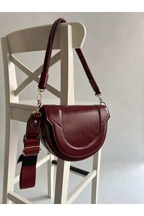 کیف دوشی زرشکی زنانه چرم مصنوعی Mia Collection - کد 901336412