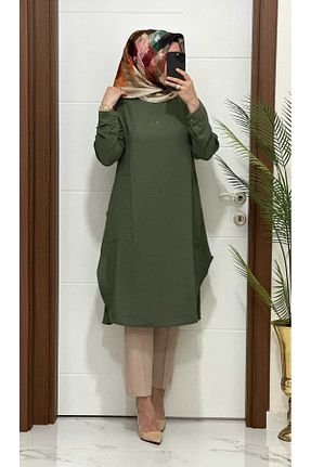 تونیک خاکی زنانه بافتنی modasura - کد 901334086