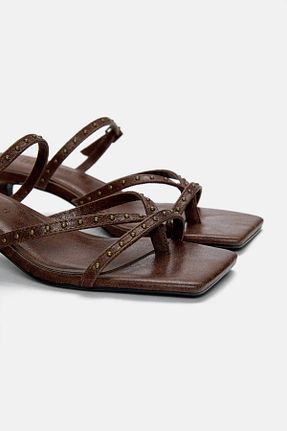صندل قهوه ای زنانه پاشنه تخت Pull & Bear - کد 902359643