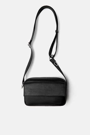 کیف دوشی مشکی زنانه پلی اورتان Pull & Bear - کد 901346029