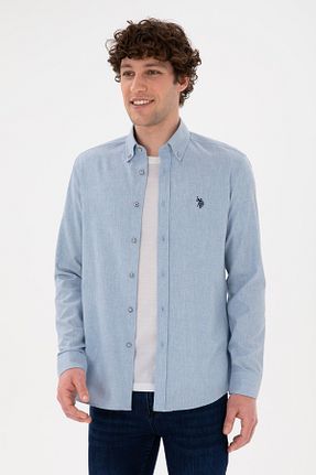 پیراهن آبی مردانه یقه پیراهنی U.S. Polo Assn. - کد 864340801