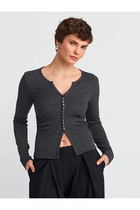 بلوز طوسی زنانه رگولار Dilvin - کد 901344971