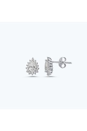 گوشواره طلا سفید زنانه 8 عیار Altınbaş - کد 901341753