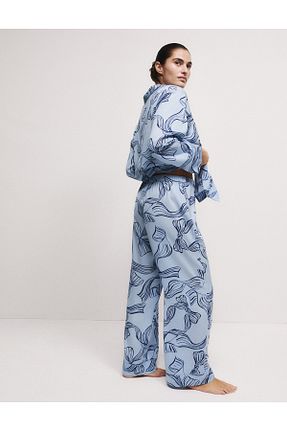 ست لباس راحتی سایز بزرگ آبی زنانه طرح دار Marks & Spencer - کد 902412567