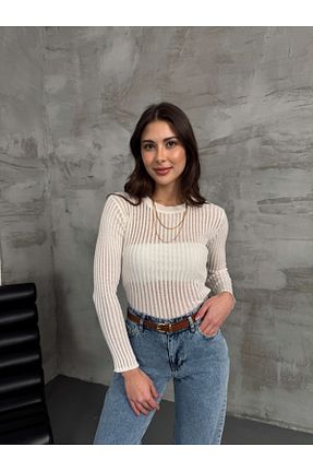 بلوز نباتی زنانه ساده Elif Özbey Butik - کد 901364264