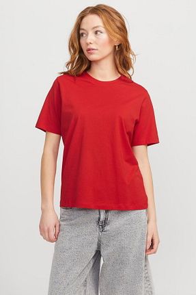 تیشرت قرمز زنانه رگولار Jack & Jones - کد 901366946