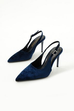 کفش پاشنه بلند کلاسیک سرمه ای زنانه چرم لاکی Gökçe Shoes - کد 901382801