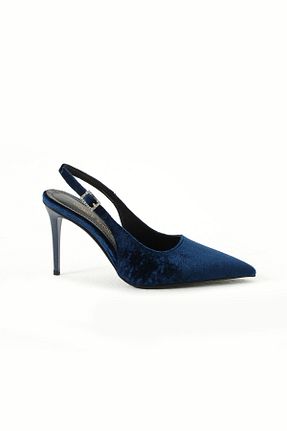 کفش پاشنه بلند کلاسیک سرمه ای زنانه چرم لاکی Gökçe Shoes - کد 901382801
