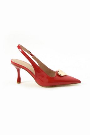 کفش پاشنه بلند کلاسیک قرمز زنانه چرم لاکی Gökçe Shoes - کد 901382463