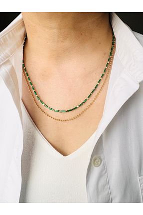گردنبند جواهر سبز زنانه DEVİ fashion - کد 901143079