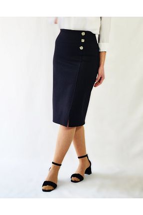 دامن مشکی زنانه بافتنی YAXİ - کد 901392320