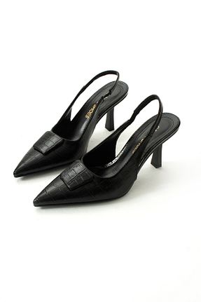کفش پاشنه بلند کلاسیک مشکی زنانه کوروکو Gökçe Shoes - کد 901390255