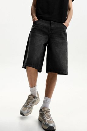 شلوارک و برمودا مشکی مردانه اسلیم Bershka - کد 901390250