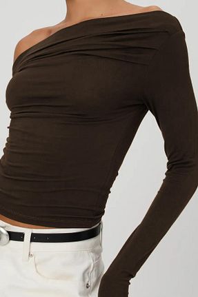 بادی قهوه ای زنانه یقه قایقی Seeh - کد 901392204